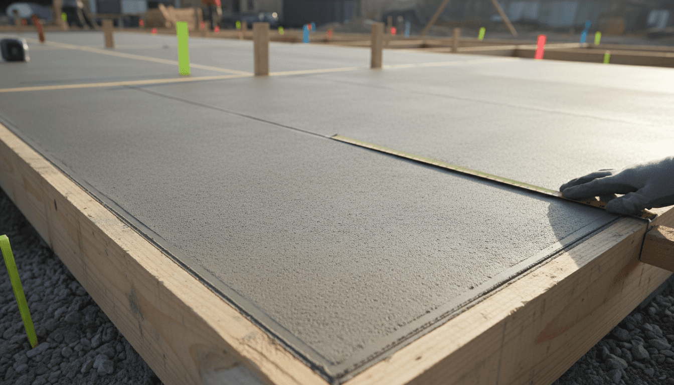 Precision concrete foundation work showing finish quality and structural detail